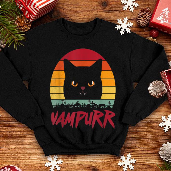 Awesome Black Cat Halloween Vampurr Funny Vampire Cat Vintage Retro shirt 4 - Awesome Black Cat Halloween Vampurr Funny Vampire Cat Vintage Retro shirt