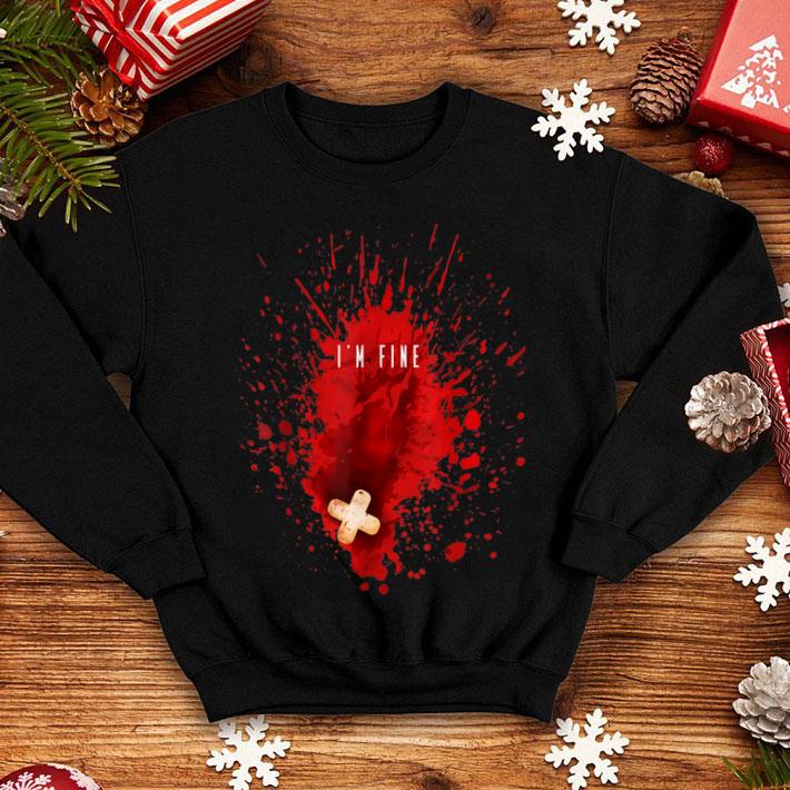 Beautiful Halloween Party I m Fine Bloody Blood Stain Graphic shirt 4 - Beautiful Halloween Party I'm Fine Bloody Blood Stain Graphic shirt