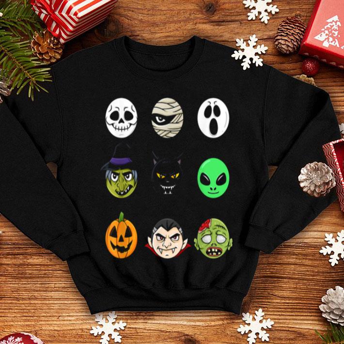 Hot Scary Faces Halloween Emoji Boys Girls Kids Gift shirt 4 - Hot Scary Faces Halloween Emoji Boys Girls Kids Gift shirt