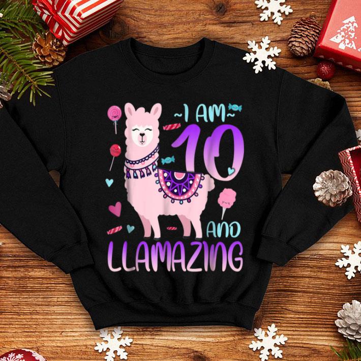 Nice I Am 10 Years Old And Llamazing Llama 10th Birthday shirt 4 - Nice I Am 10 Years Old And Llamazing Llama 10th Birthday shirt