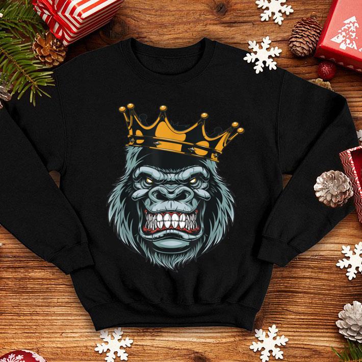 Funny Gorilla King ferocious gorilla on with crown Halloween shirt 4 - Funny Gorilla King ferocious gorilla on with crown Halloween shirt