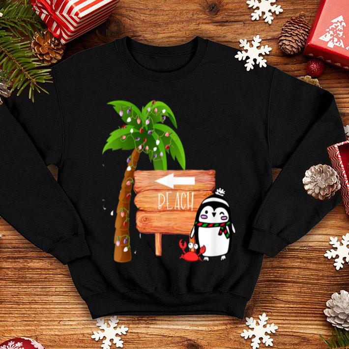 Original CHRISTMAS AT THE BEACH PENGUIN SANTA PALMS TEE shirt 4 - Original CHRISTMAS AT THE BEACH PENGUIN SANTA PALMS TEE shirt