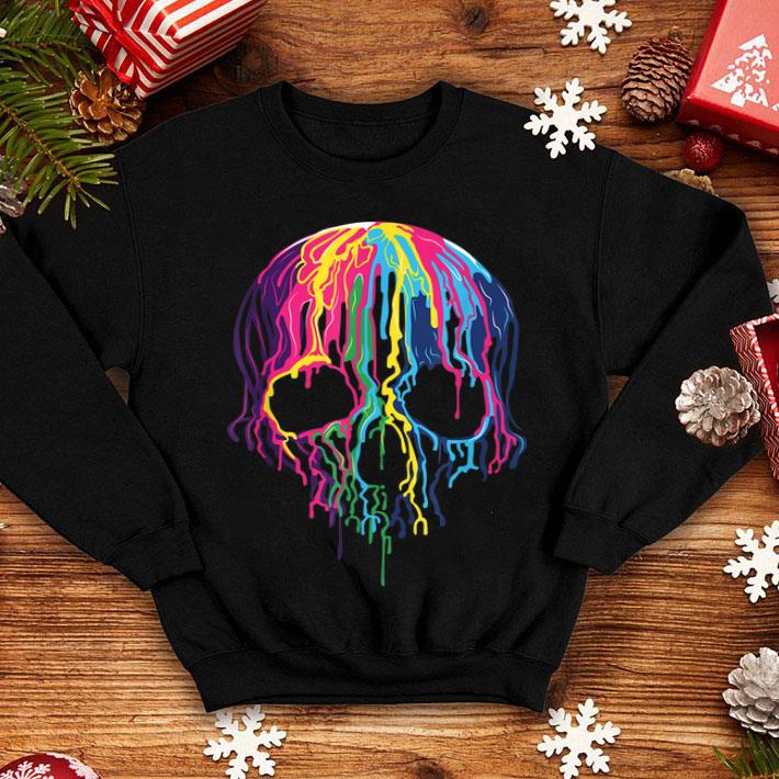 Top Colorful Melting Rainbow Skull Art Graphic Halloween Gift shirt 4 - Top Colorful Melting Rainbow Skull Art Graphic Halloween Gift shirt