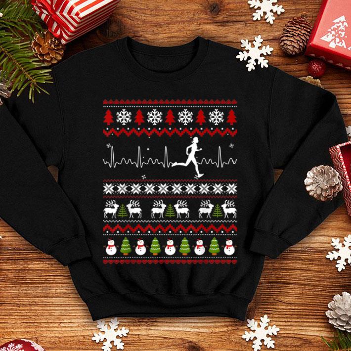 Awesome Christmas Sport Running Heartbeat Ugly Xmas Runners Gift sweater 4 - Awesome Christmas Sport Running Heartbeat Ugly Xmas Runners Gift sweater