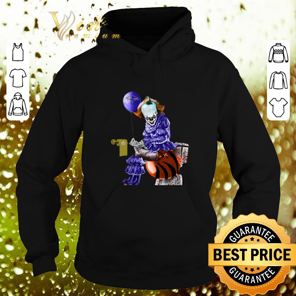 Awesome Pennywise Baltimore Ravens Steelers Cincinnati Bengals Toilet shirt 4 - Awesome Pennywise Baltimore Ravens Steelers Cincinnati Bengals Toilet shirt
