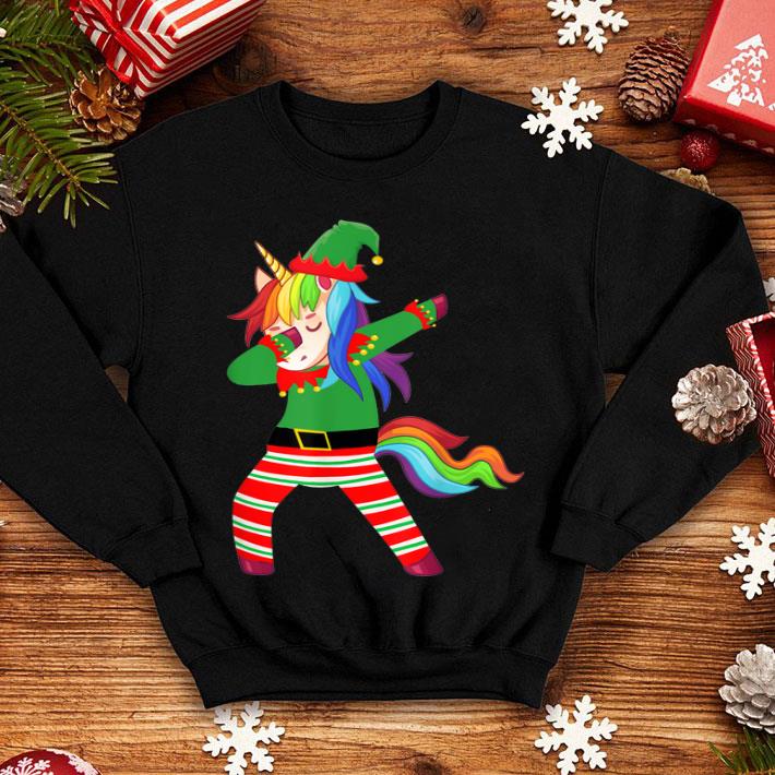Beautiful Dabbig Unicorn in Elf costume Funny Unicorn Christmas Pajama shirt 4 - Beautiful Dabbig Unicorn in Elf costume-Funny Unicorn Christmas Pajama shirt