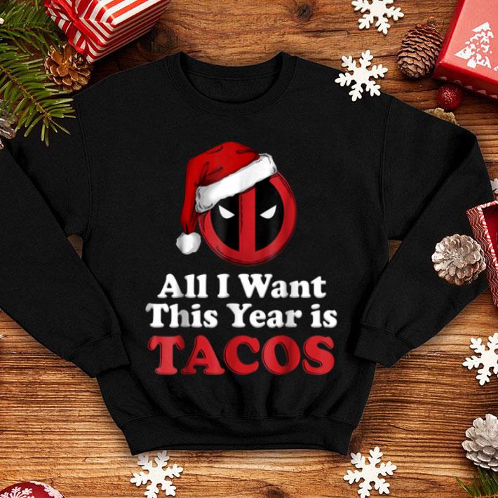 Hot Marvel Deadpool I Want Tacos For Christmas Graphic shirt 4 - Hot Marvel Deadpool I Want Tacos For Christmas Graphic shirt