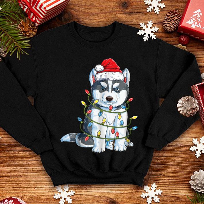 Nice Siberian Husky Christmas Santa Hat Xmas Lights Boys shirt 4 - Nice Siberian Husky Christmas Santa Hat Xmas Lights Boys shirt