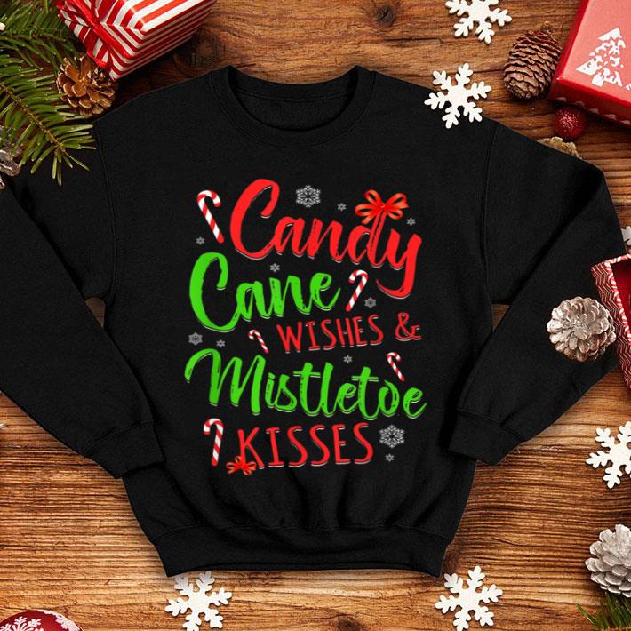 Official Candy Cane Wishes and Mistletoe Kisses Holiday Christmas shirt 4 - Official Candy Cane Wishes and Mistletoe Kisses Holiday Christmas shirt