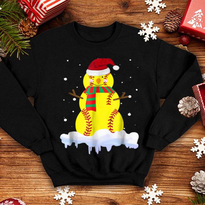 Official Snowman Scarf Heart Softball Santa Hat Snow Christmas shirt 4 - Official Snowman Scarf Heart Softball Santa Hat Snow Christmas shirt