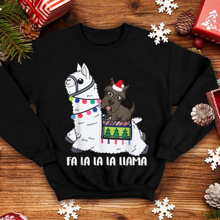 Original Fa La La La LLAMA and Scottie Dog Christmas shirt 4 - Original Fa La La La LLAMA and Scottie Dog Christmas shirt