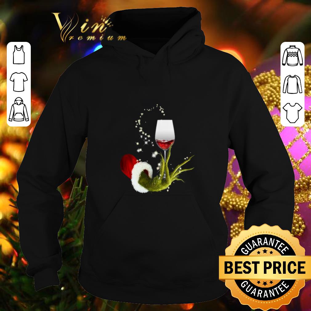 Pretty Glitter Grinch holding wine glass Christmas shirt 4 - Pretty Glitter Grinch holding wine glass Christmas shirt