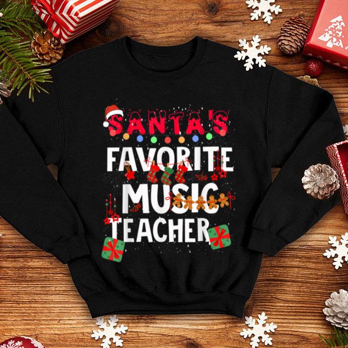 Top Santa s Favorite Music Teacher gift Music Teacher xmas shirt 4 - Top Santa's Favorite Music Teacher gift Music Teacher xmas shirt
