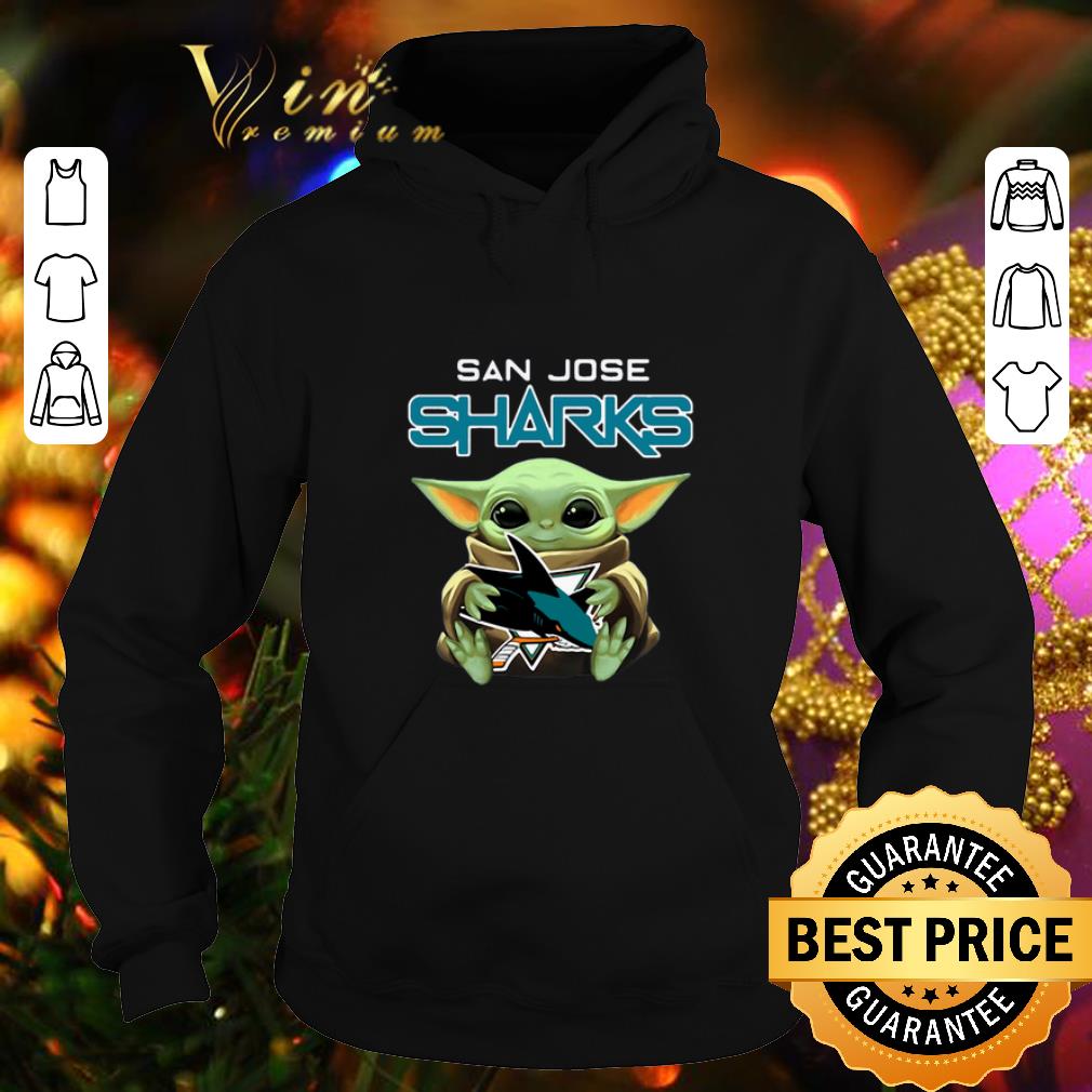 Best Baby Yoda hug San Jose Sharks Star Wars Mandalorian shirt 4 - Best Baby Yoda hug San Jose Sharks Star Wars Mandalorian shirt
