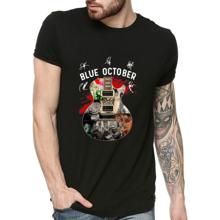 Guitar Blue October Signatures shirt 4 - Guitar Blue October Signatures shirt