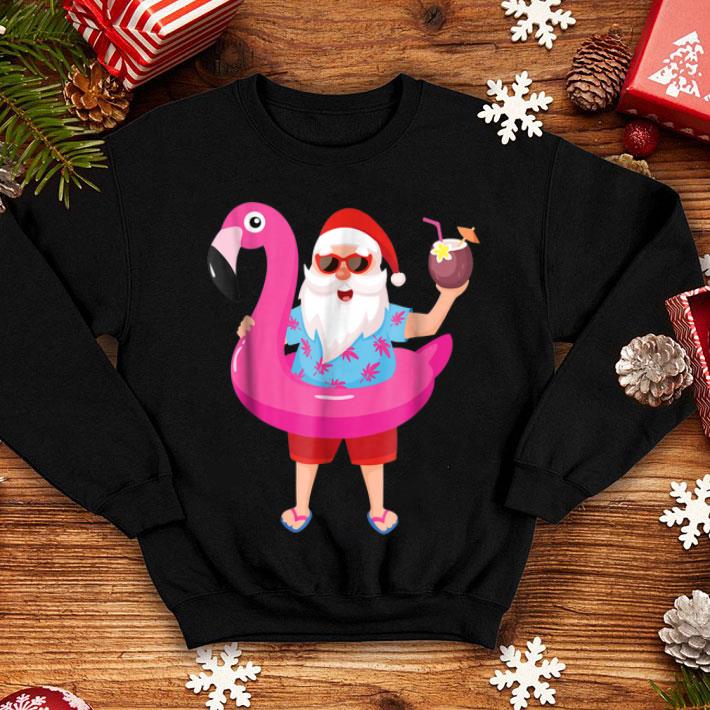Official Funny Santa Claus with flamingo Tropical Christmas sweater 4 - Official Funny Santa Claus with flamingo Tropical Christmas sweater