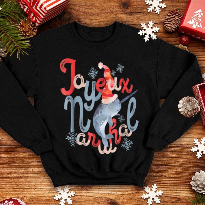 Official Joyeux Narwhal Noel Christmas Joy sweater 4 - Official Joyeux Narwhal Noel Christmas Joy sweater