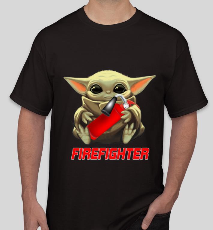 Premium Star Wars Baby Yoda Hug Firefighter shirt 4 - Premium Star Wars Baby Yoda Hug Firefighter shirt