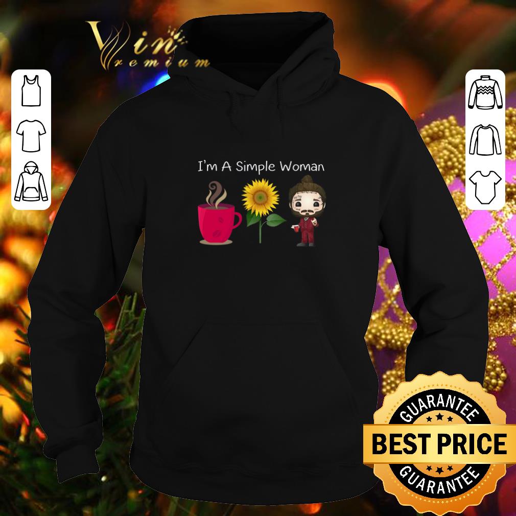 Pretty I m a simple woman I like coffee sunflower Post Malone shirt 4 - Pretty I'm a simple woman I like coffee sunflower Post Malone shirt