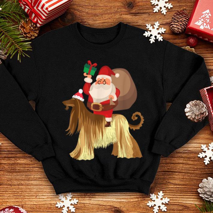 Pretty Santa Riding Afghan Hound Christmas Pajama Gift sweater 4 - Pretty Santa Riding Afghan Hound Christmas Pajama Gift sweater
