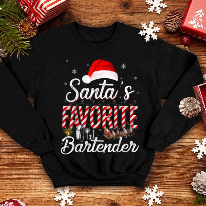 Pretty Santa s Favorite Bartender Santa Christmas Hat In Snow sweater 4 - Pretty Santa's Favorite Bartender Santa Christmas Hat In Snow sweater