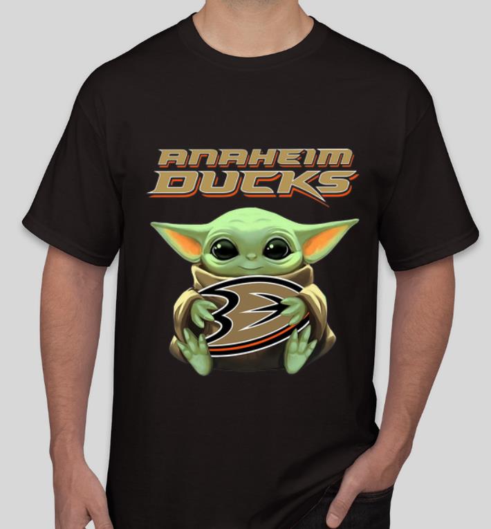Official Star Wars Baby Yoda Hug Anaheim Ducks shirt 4 - Official Star Wars Baby Yoda Hug Anaheim Ducks shirt