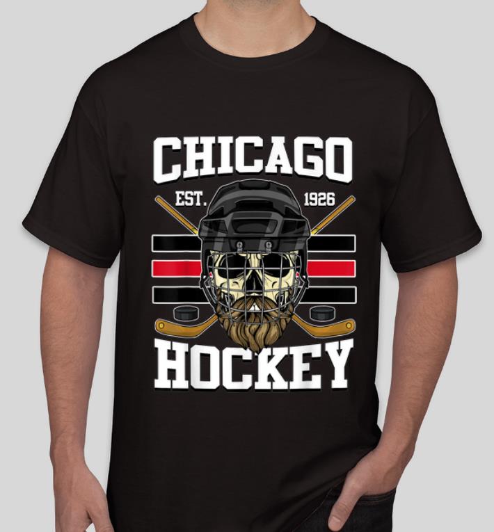 Awesome Chicago Ice Hockey Est 1928 Bearded Skull shirt 4 - Awesome Chicago Ice Hockey Est 1928 Bearded Skull shirt