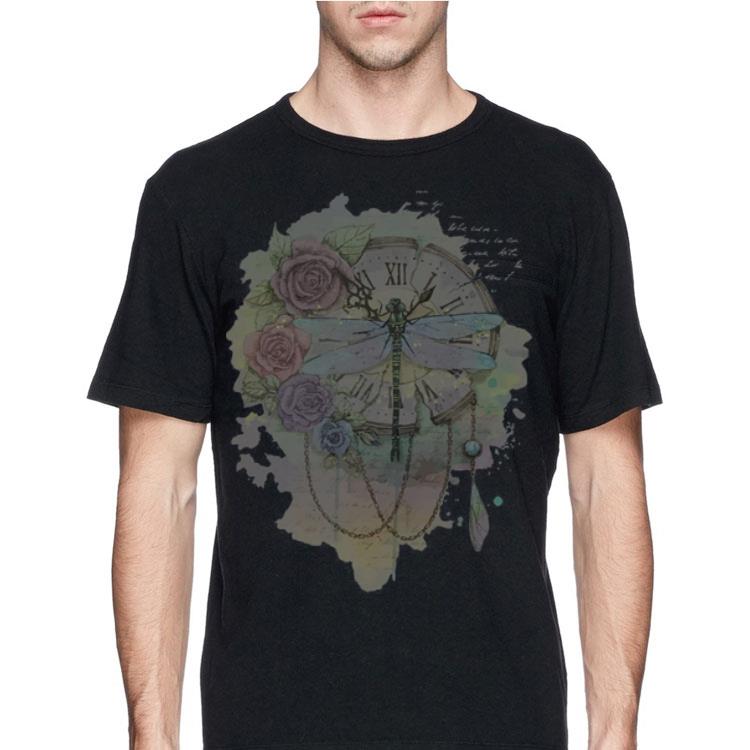 Dragonfly clock hand floral shirt 4 - Dragonfly clock hand floral shirt