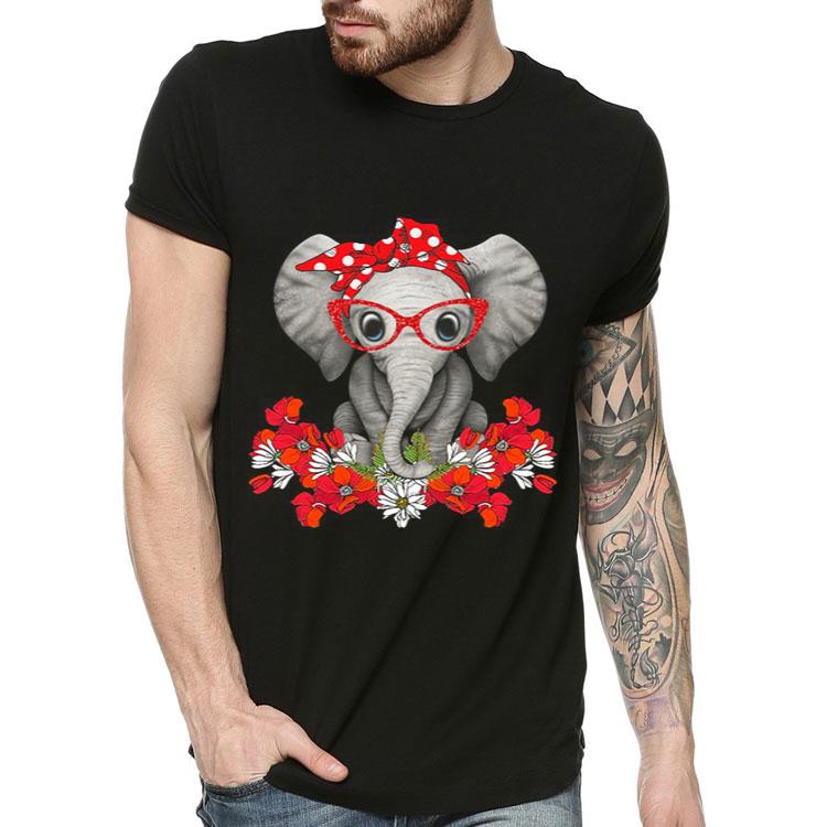 Elephant with flowers shirt 4 - Elephant with flowers shirt