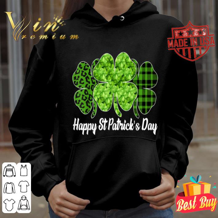 Happy St Patrick s Day Leopard Shamrock Buffalo Plaid shirt 4 - Happy St Patrick's Day Leopard Shamrock Buffalo Plaid shirt