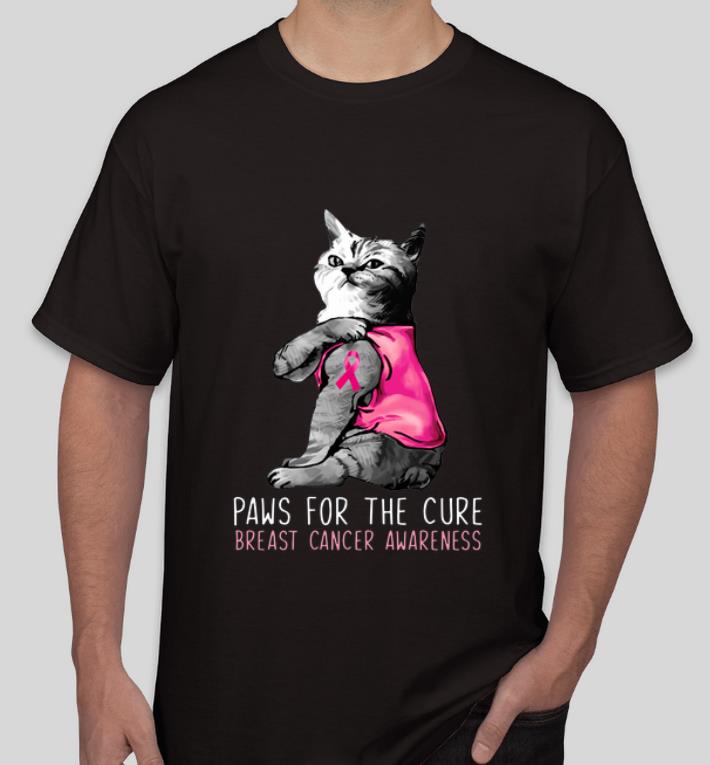 Official Cat paws for the cure breast cancer awareness shirt 4 - Official Cat paws for the cure breast cancer awareness shirt