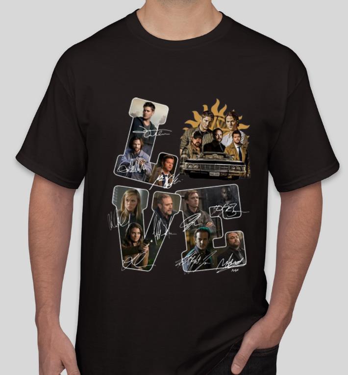Official Love Supernatural Signatures shirt 4 - Official Love Supernatural Signatures shirt