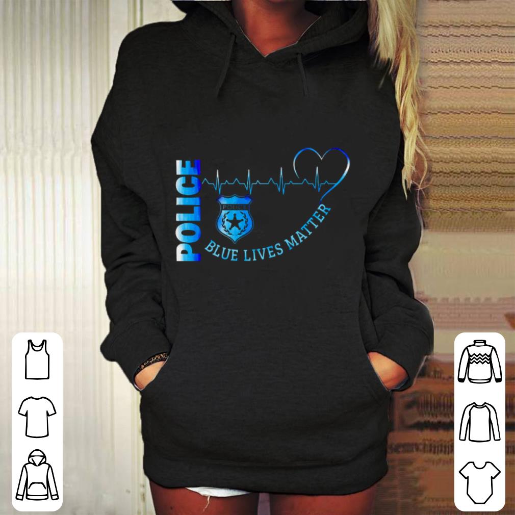 Original Police Blue Lives Matter Heartbeat shirt 4 - Original Police Blue Lives Matter Heartbeat shirt