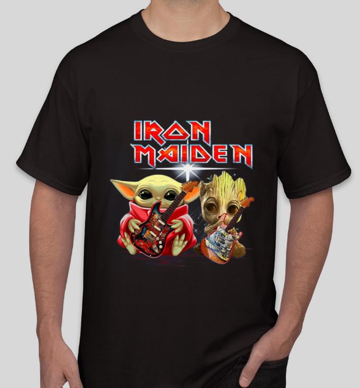 Pretty Baby Yoda And Baby Groot Play Guitar Iron Maiden shirt 4 - Pretty Baby Yoda And Baby Groot Play Guitar Iron Maiden shirt