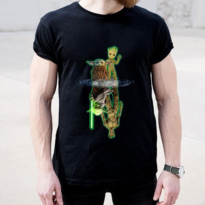 Baby Yoda And Baby Groot Water Reflection Master Yoda And Grootshirt 4 - Baby Yoda And Baby Groot Water Reflection Master Yoda And Grootshirt