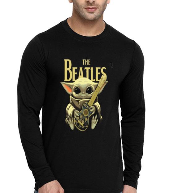 Baby Yoda Hugs The Beatles Small Guitar Star Wars shirt 4 - Baby Yoda Hugs The Beatles Small Guitar Star Wars shirt