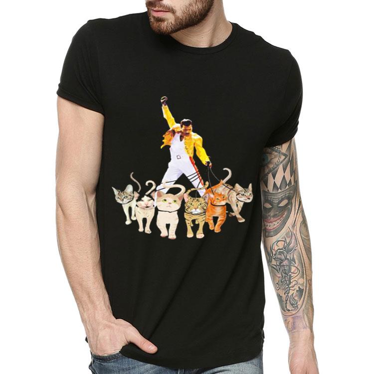 Freddie Mercury walking with his cats shirt 4 - Freddie Mercury walking with his cats shirt