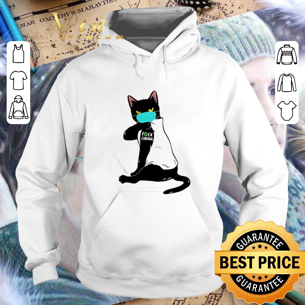 Pretty Black cat face mask fuck Corona tattoo shirt 4 - Pretty Black cat face mask fuck Corona tattoo shirt