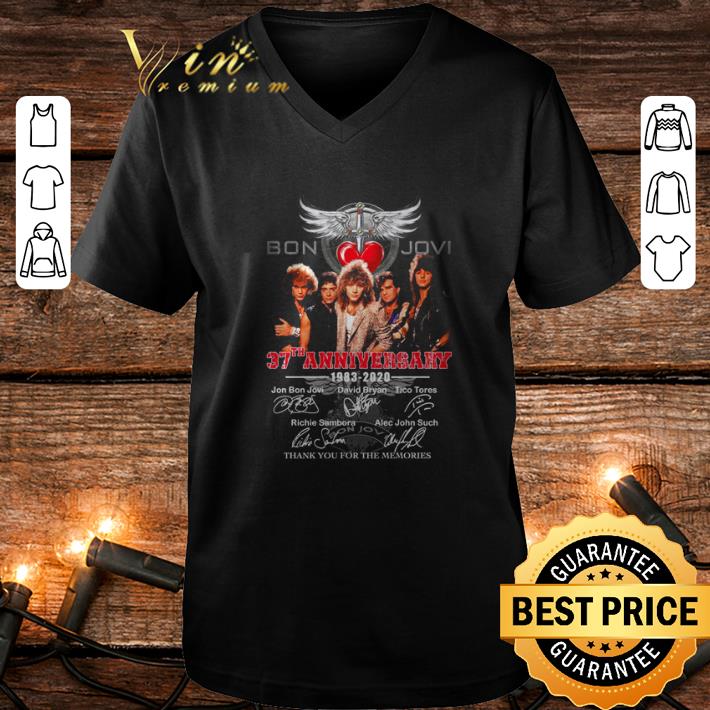Pretty Bon Jovi 37th anniversary 1983 2020 thank you for the memories shirt 4 - Pretty Bon Jovi 37th anniversary 1983-2020 thank you for the memories shirt