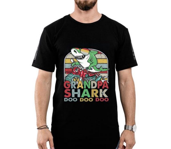 Hot Grandfather Shark Doo Doo Doo Biker Premium shirt