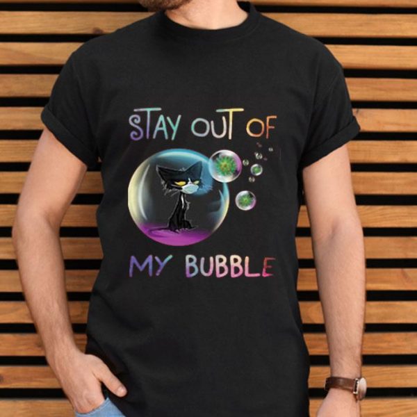 Top Black Cat Wear Mask Stay Out Of My Bubble Coronavirus shirt