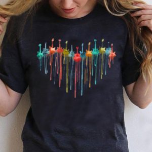 Top Guitar Watercolor Heart shirt