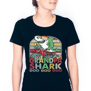 Hot Grandfather Shark Doo Doo Doo Biker Premium shirt