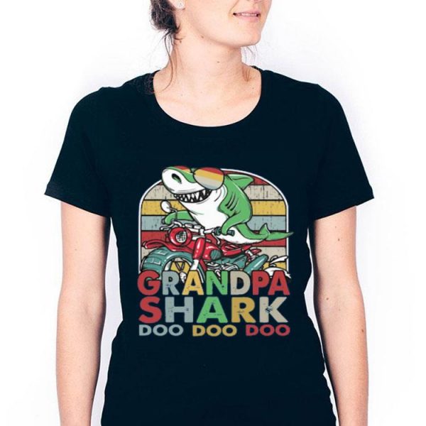 Hot Grandfather Shark Doo Doo Doo Biker Premium shirt