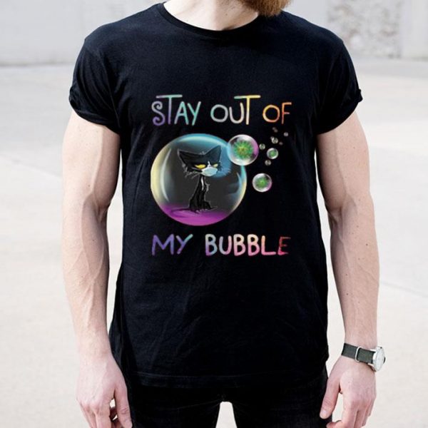 Top Black Cat Wear Mask Stay Out Of My Bubble Coronavirus shirt