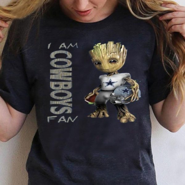Top Baby Groot I Am Cowboys Fan shirt