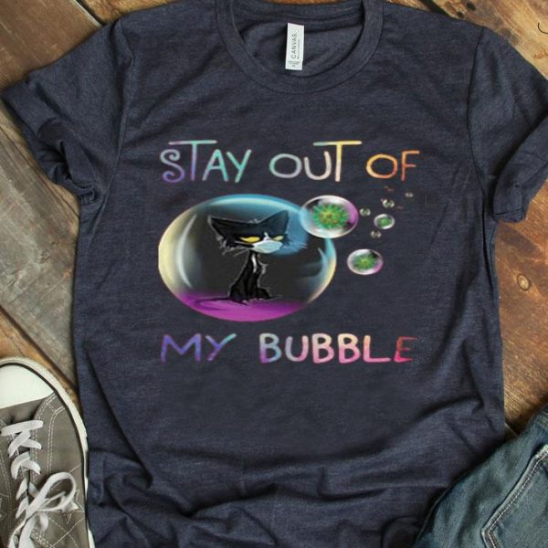 Top Black Cat Wear Mask Stay Out Of My Bubble Coronavirus shirt