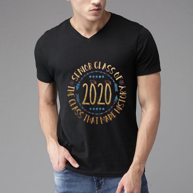 Senior Class Of 2020 Made History Gold Blue Ladies Shirt