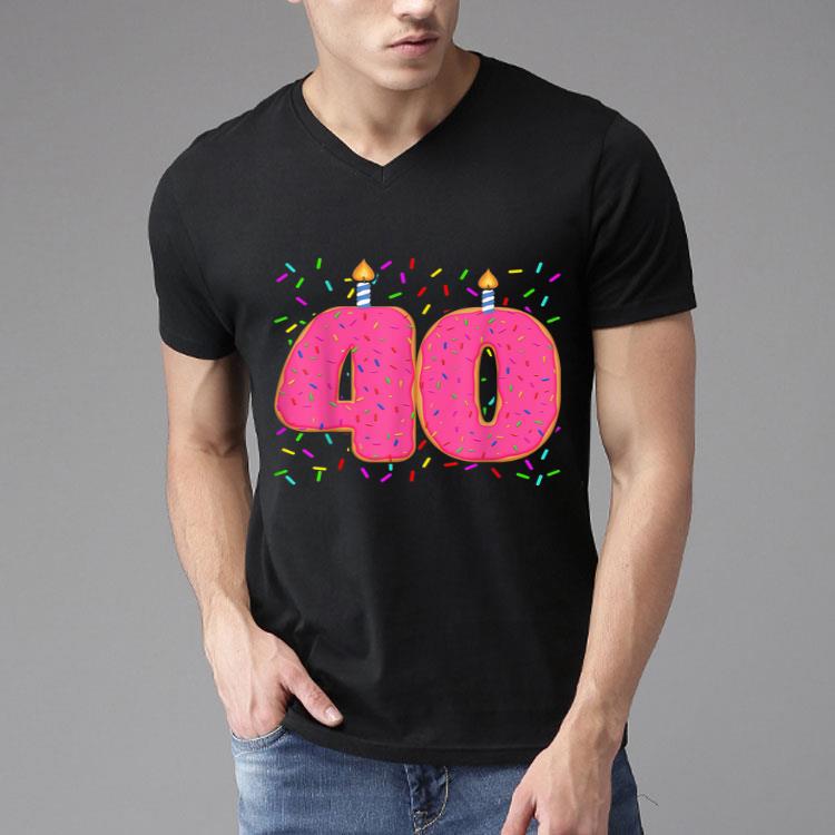 Donut 40th Birthday Donut Themed 40th Birthday Donut Grow Up Shirt