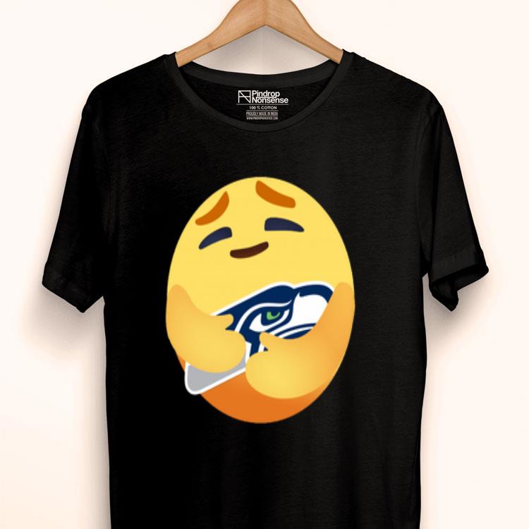 Love The Seattle Seahawks Love Hug Care Emoji NFL Shirt